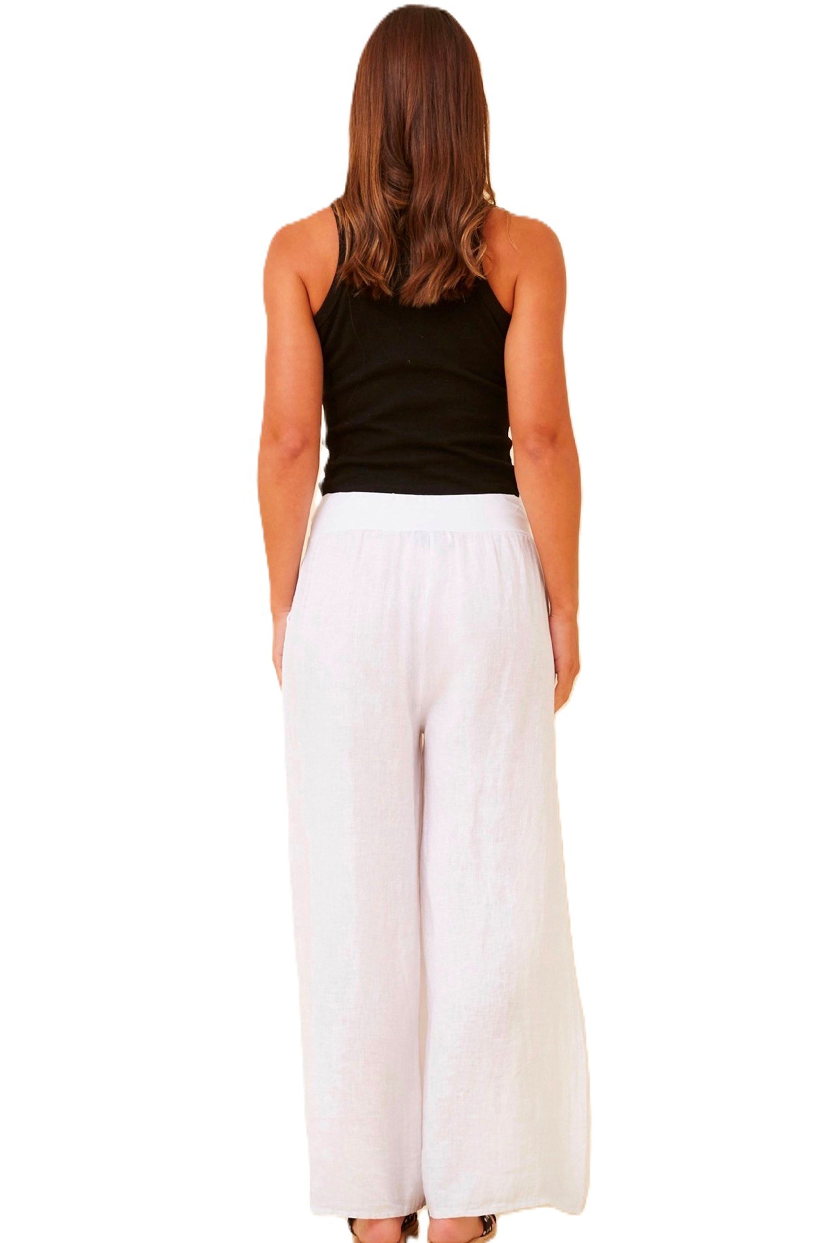 Amilita white pants casual made in Italy Cleveland Markets Bayside fashion It's All About You Boutique 