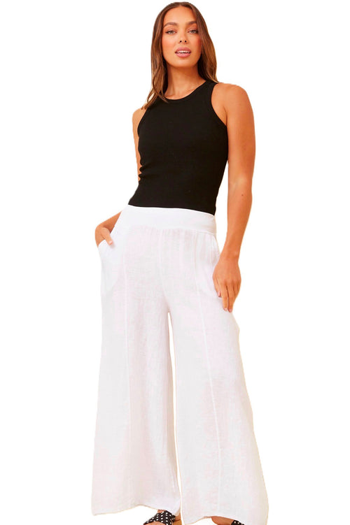 Amilita white pants casual made in Italy Cleveland Markets Bayside fashion It's All About You Boutique 