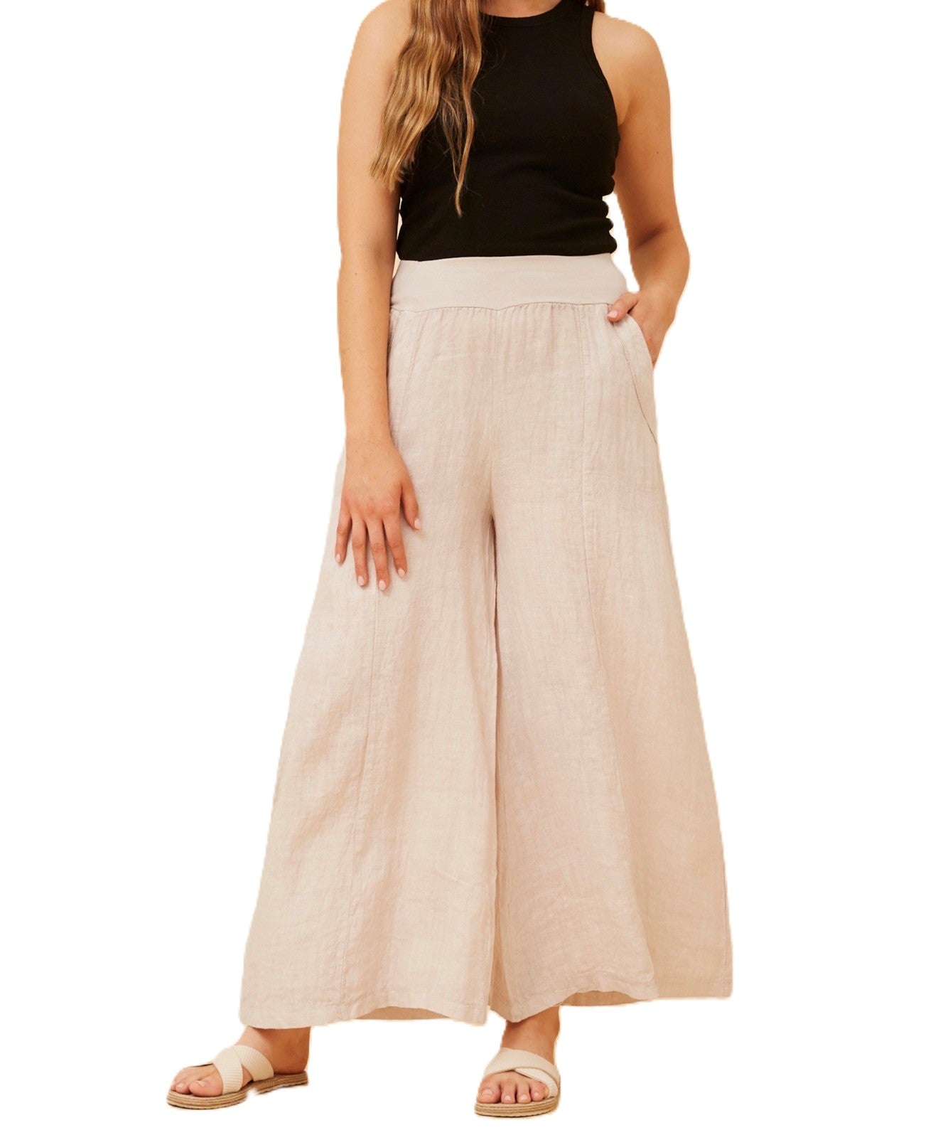 Amilita Wide Leg Linen Pant