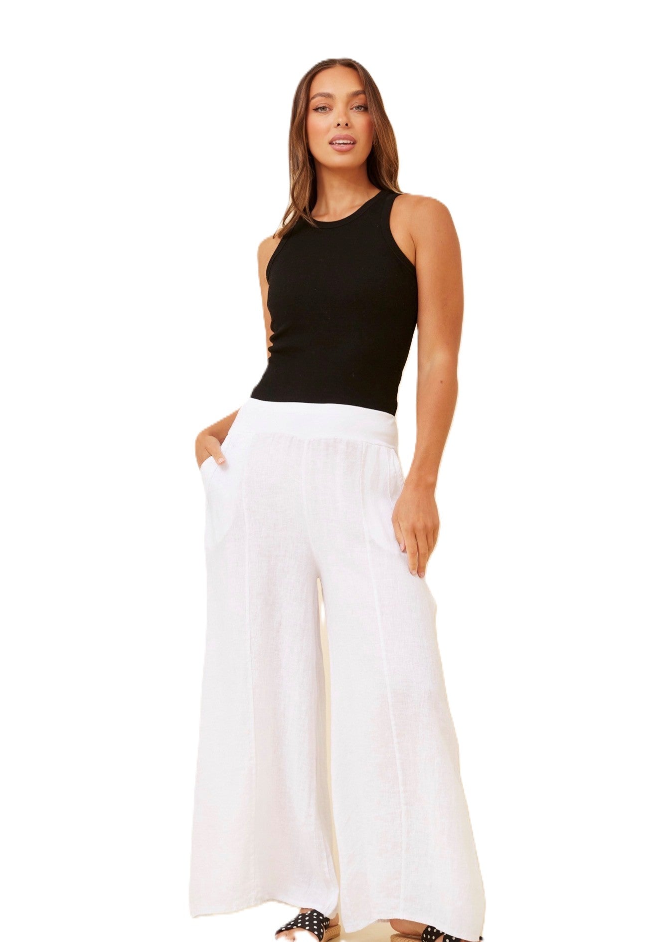 Amilita Wide Leg Linen Pant
