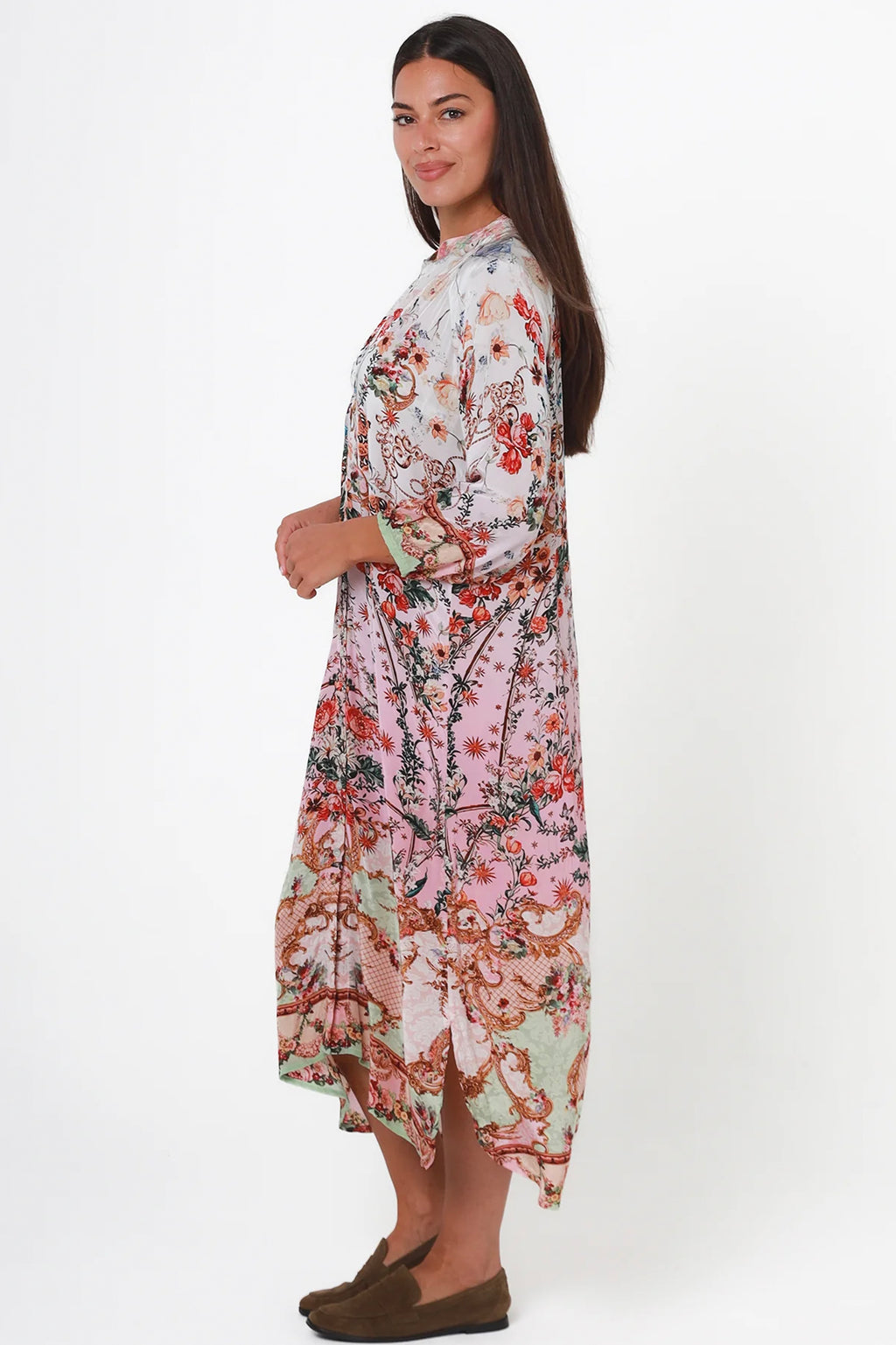 Awaken Dress It's All About You Boutique Lightweight Flowing Cleveland Markets Fashion Pink Green Local Classy