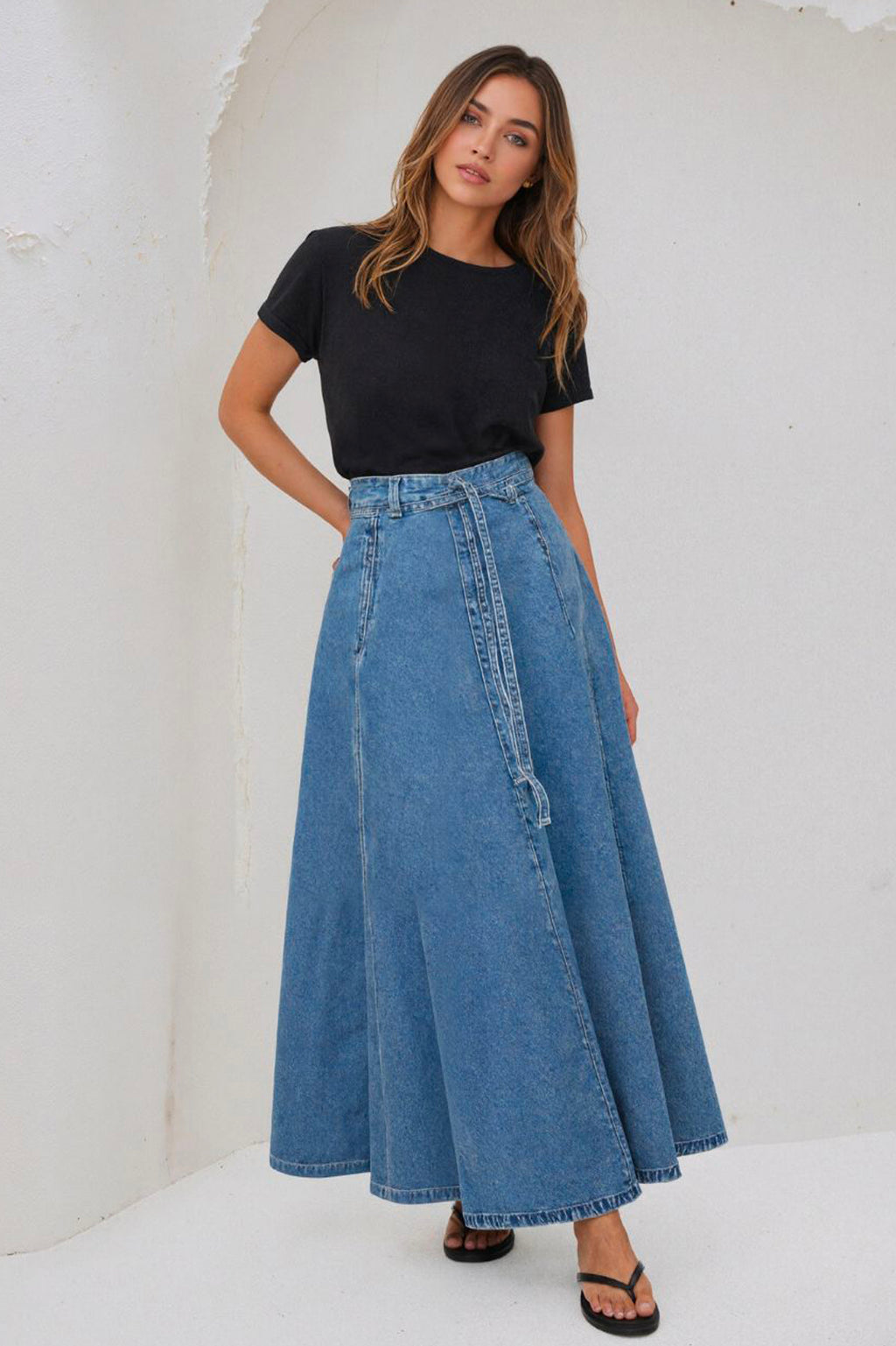 Bonnie A Line Denim Skirt