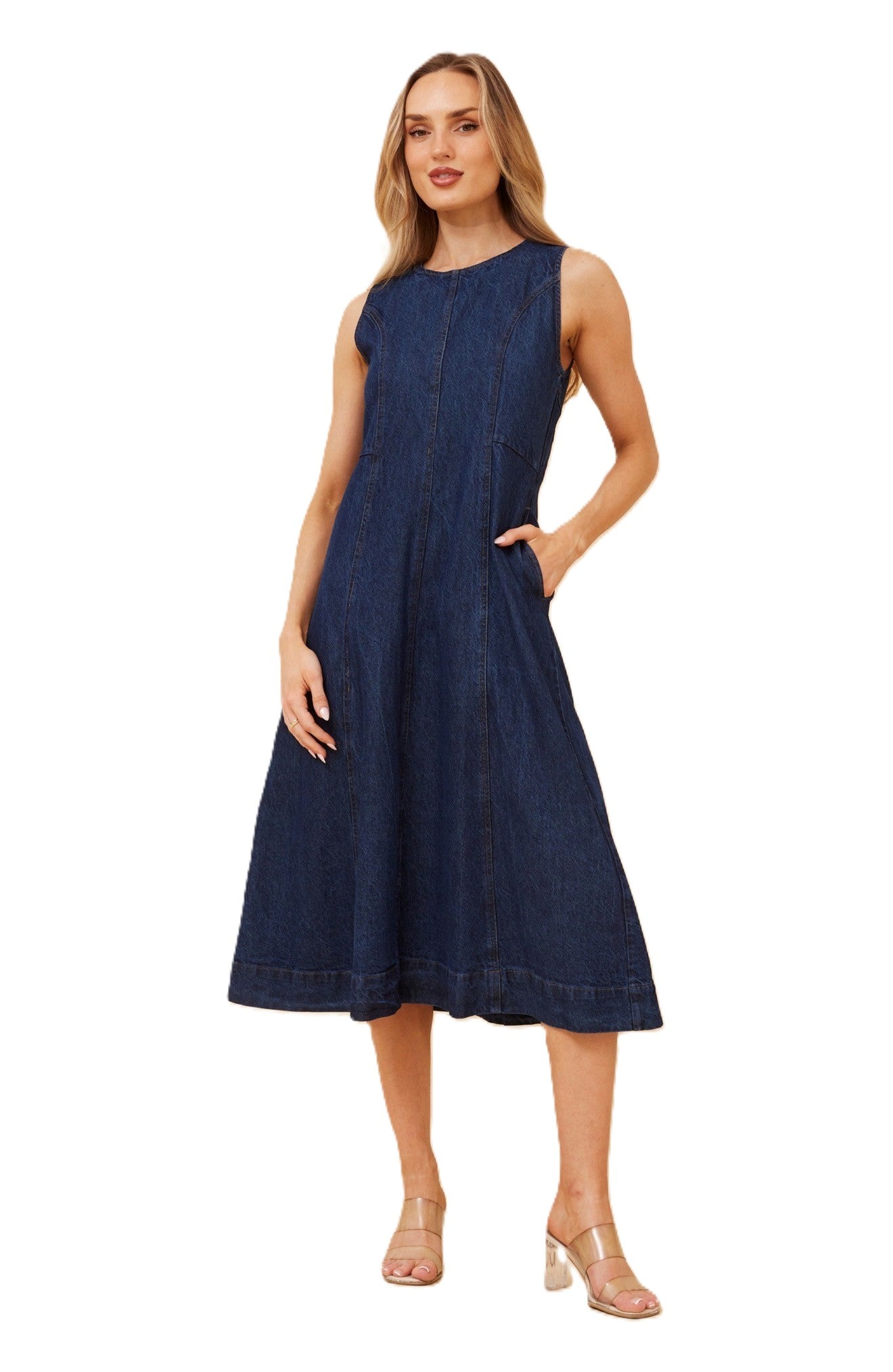 Elisdi Denim Midi Dress