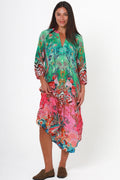 Rachel dress mid length Australian business floral pink green blue red Cleveland markets Its All About You Boutique 