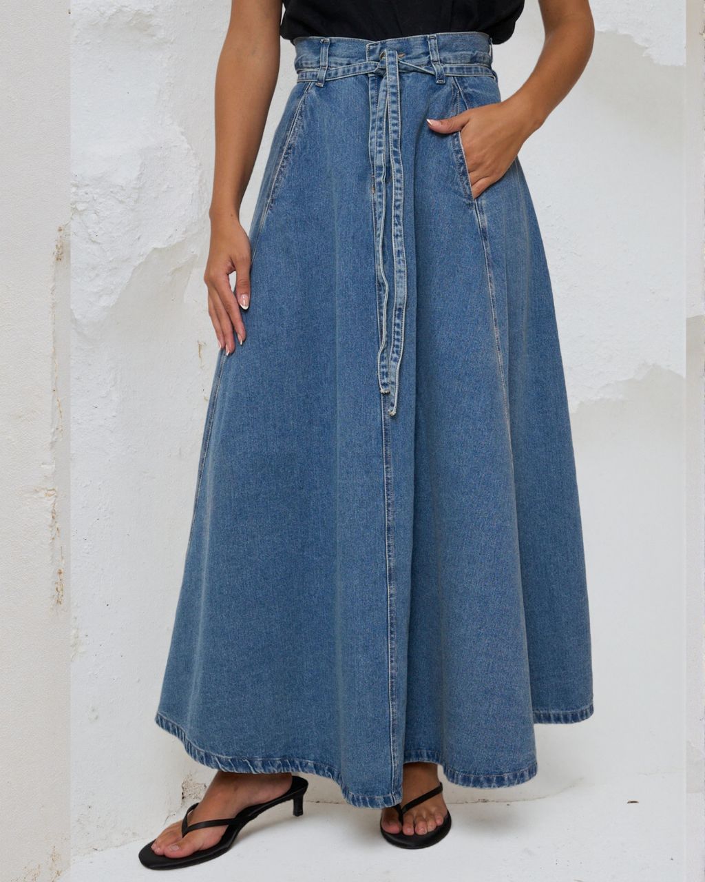 Bonnie A Line Denim Skirt