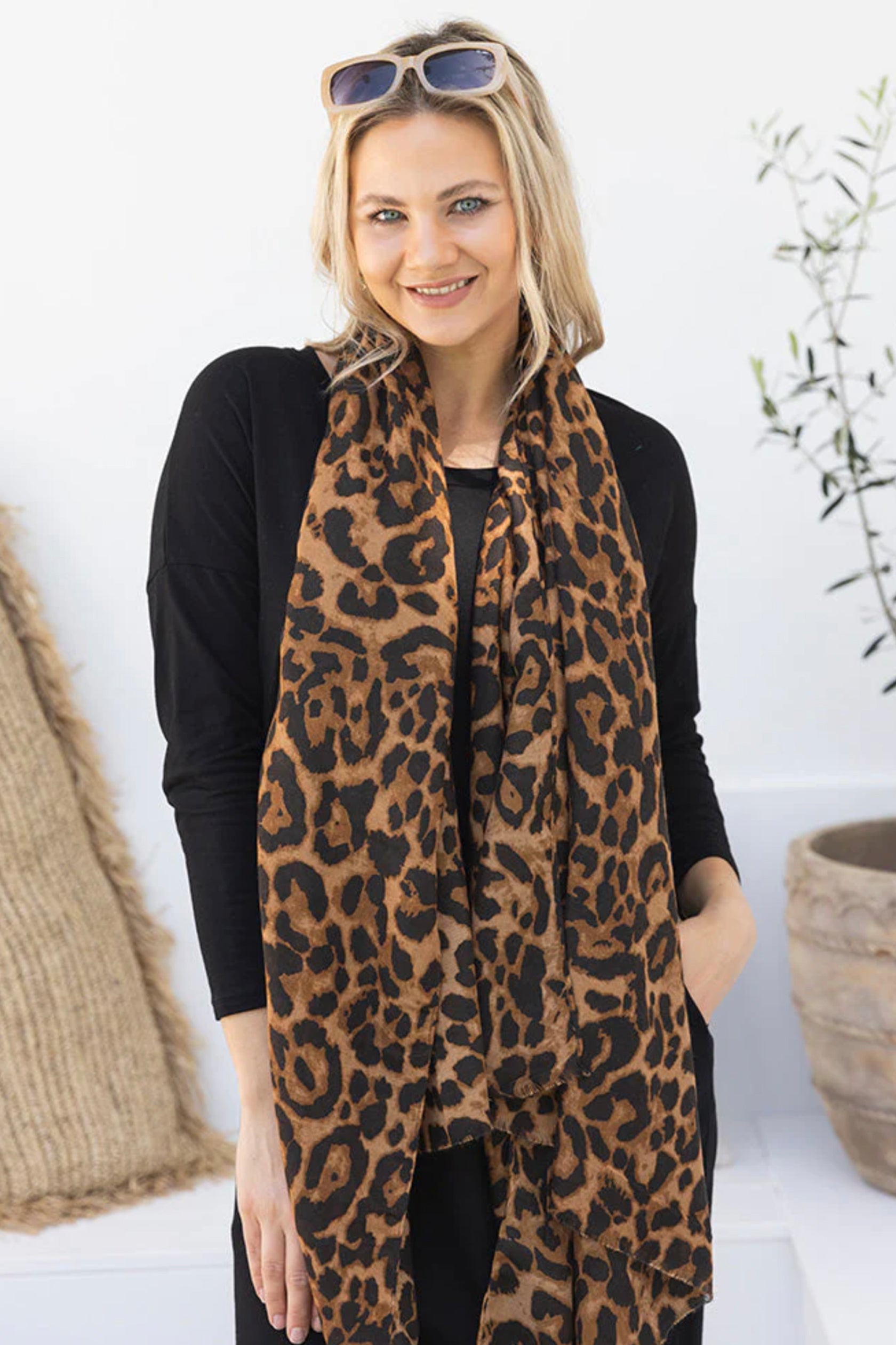 Scarf - Animal Print Brown Leopard