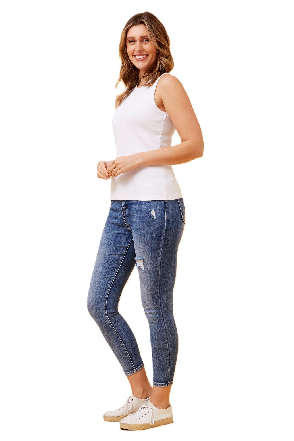 Rosemary Ribbed Singlet - White