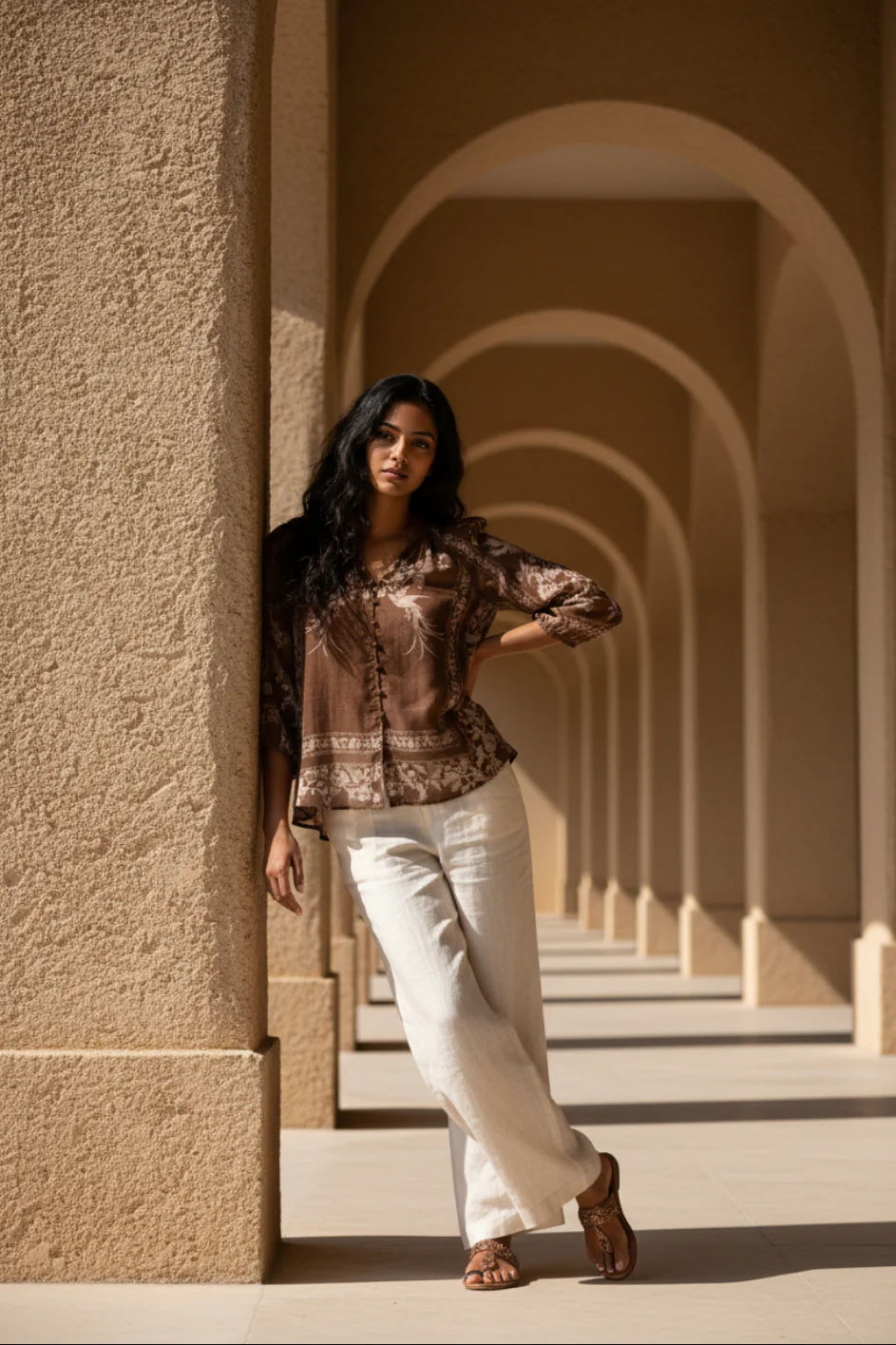Shena Top - Brown